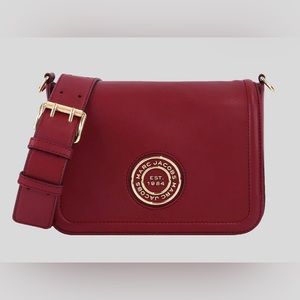 NWT Marc Jacobs Women's Full Flap Logo Shoulder Bag in Syrah -Authentic $450